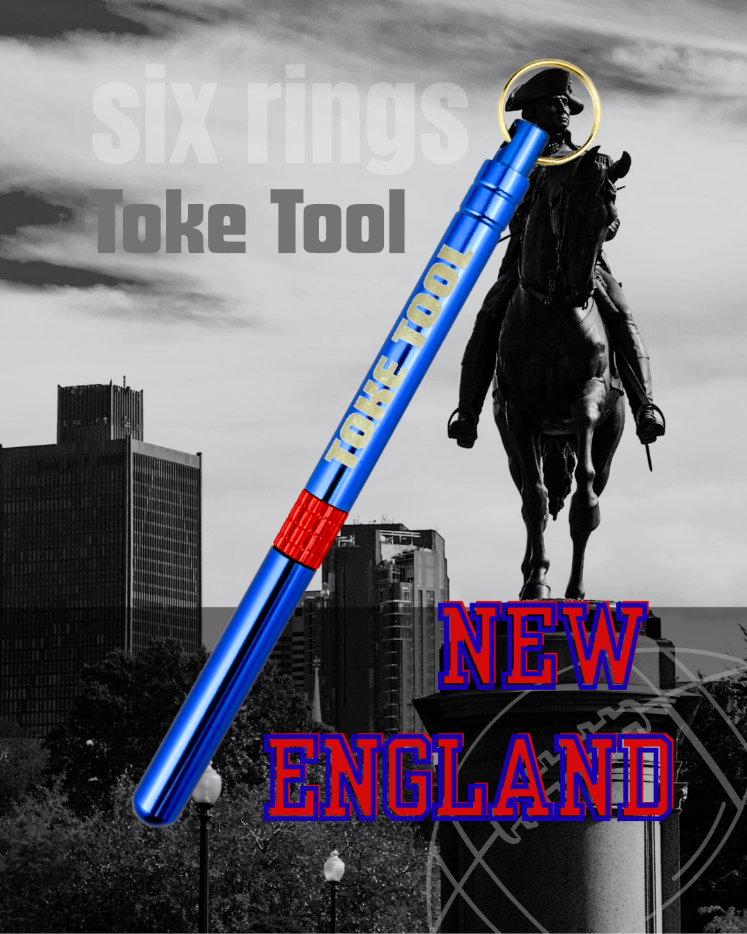 New England Football Edition Toke Tool - Pick, Pack, Scoop - All-in-One Keychain Accessory