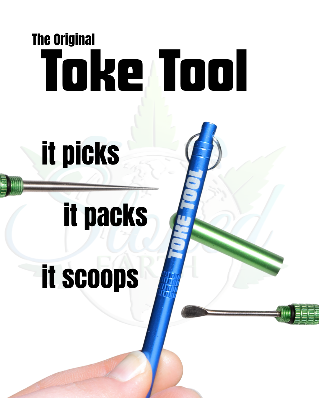 The Toke Tool - OG Brass, Black, Green, Blue, Pink, or Red
