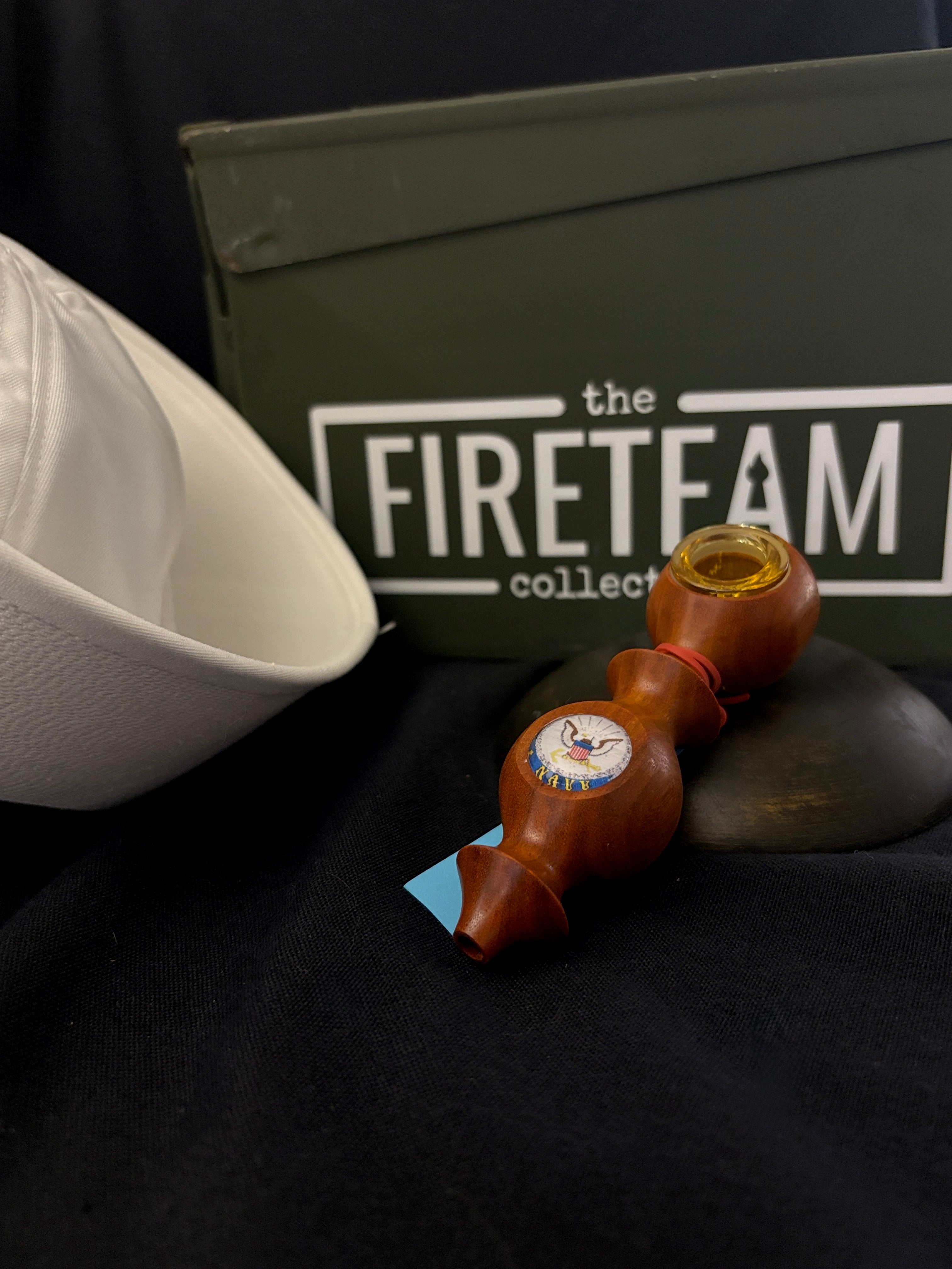 Navy Edition -  5.5" Handcrafted Chakte Viga Wood Piece - The Fireteam Collective