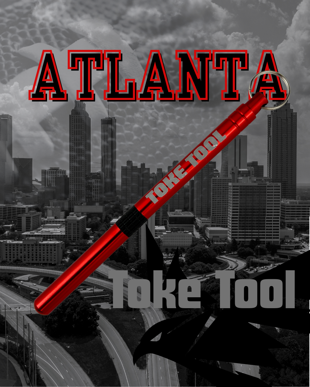 Atlanta Football Edition Toke Tool - Pick, Pack, Scoop - All-in-One Keychain Accessory