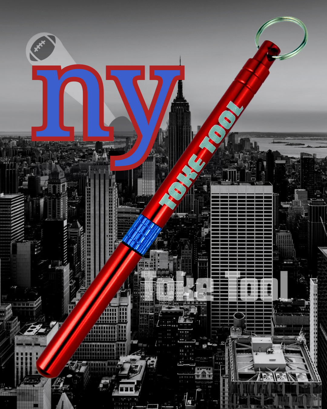 New York Football Edition Toke Tool - Pick, Pack, Scoop - All-in-One Keychain Accessory