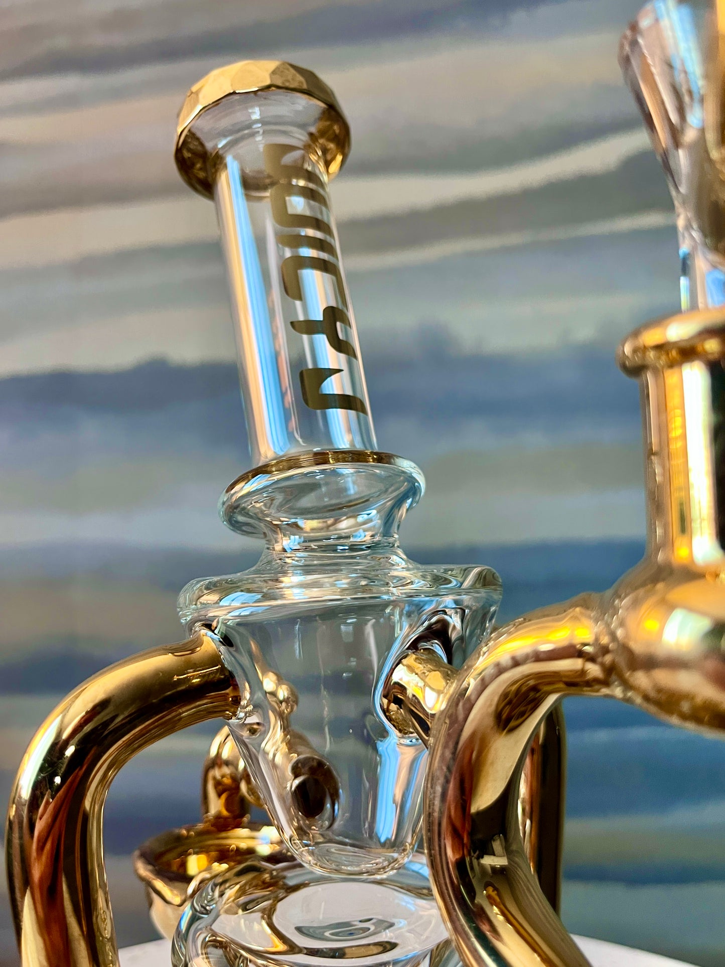 24k Gold Juicy J Recycler - 10" - Wishing Well (Functioning Water Spout)