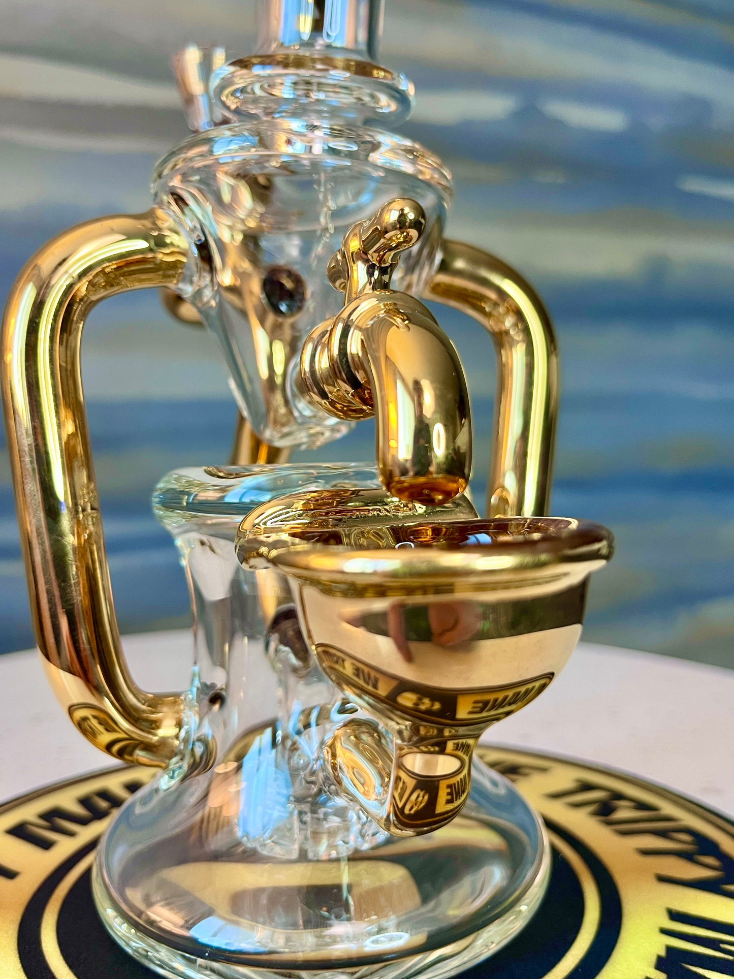 24k Gold Juicy J Recycler - 10" - Wishing Well (Functioning Water Spout)