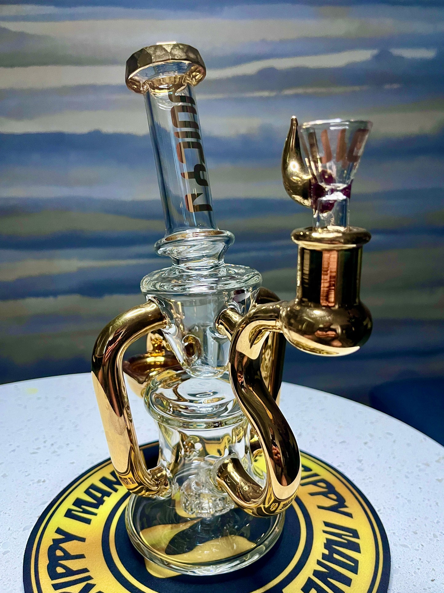 24k Gold Juicy J Recycler - 10" - Wishing Well (Functioning Water Spout)