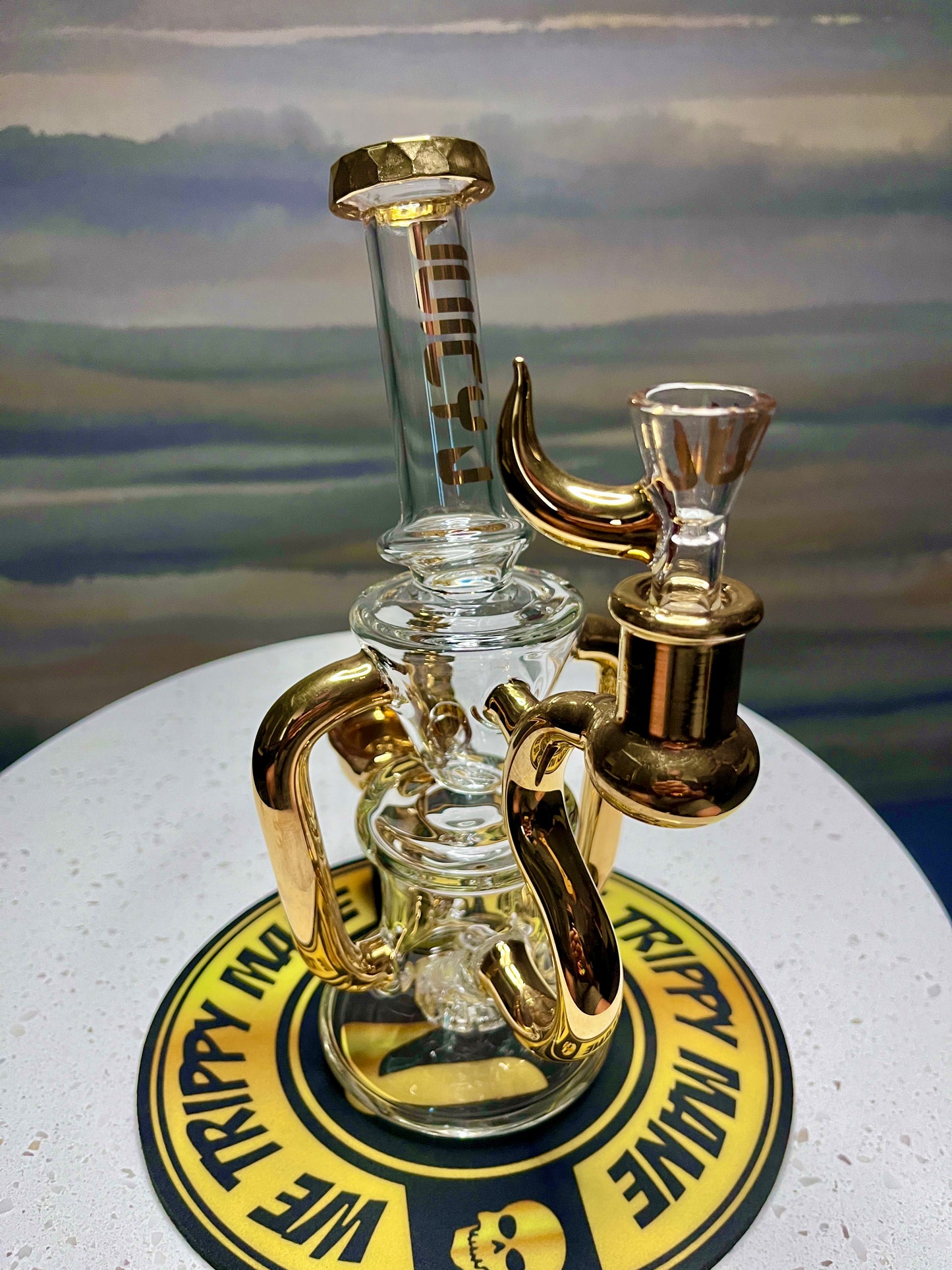 24k Gold Juicy J Recycler - 10" - Wishing Well (Functioning Water Spout)