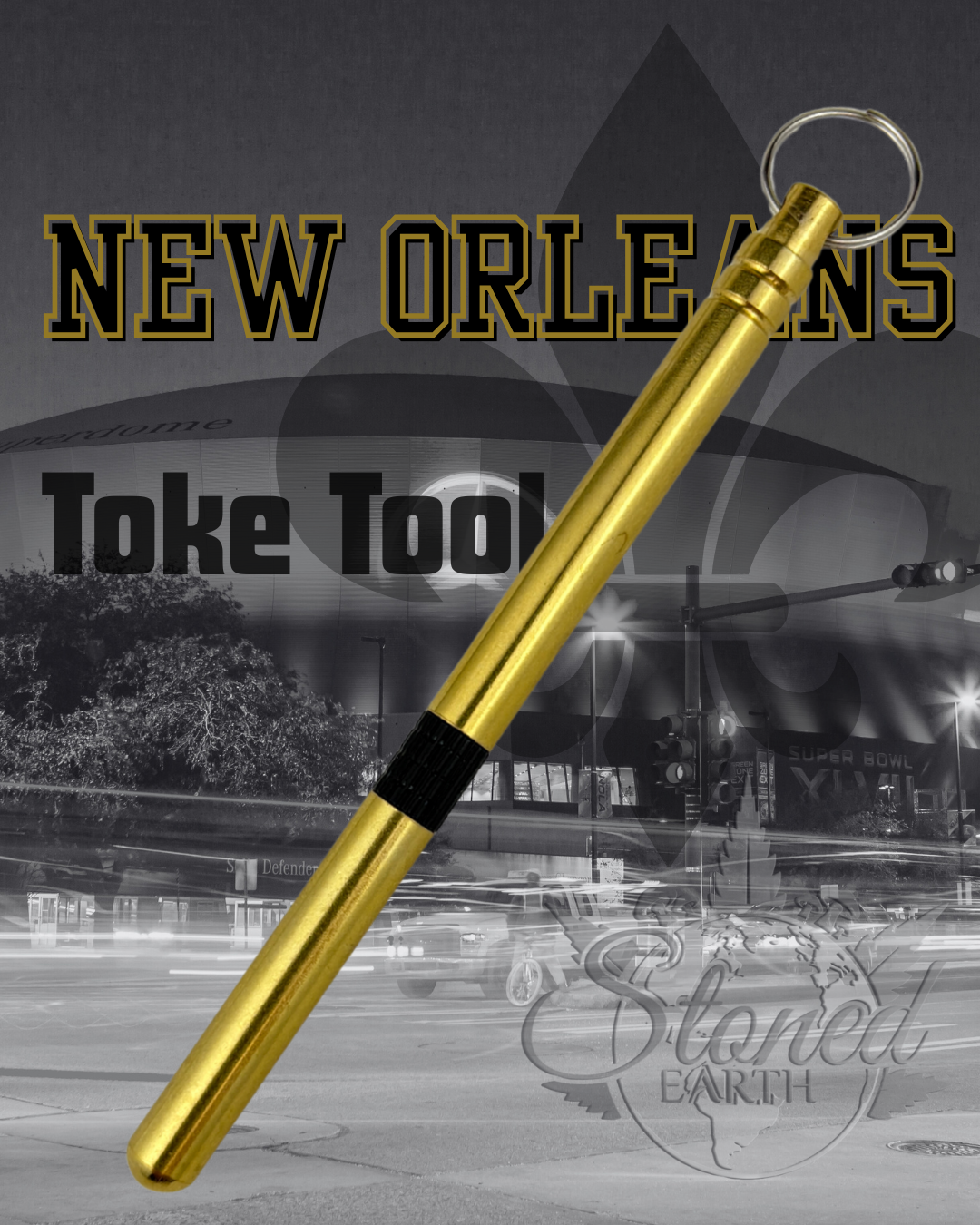 New Orleans Football Edition Toke Tool - Pick, Pack, Scoop - All-in-One Keychain Accessory