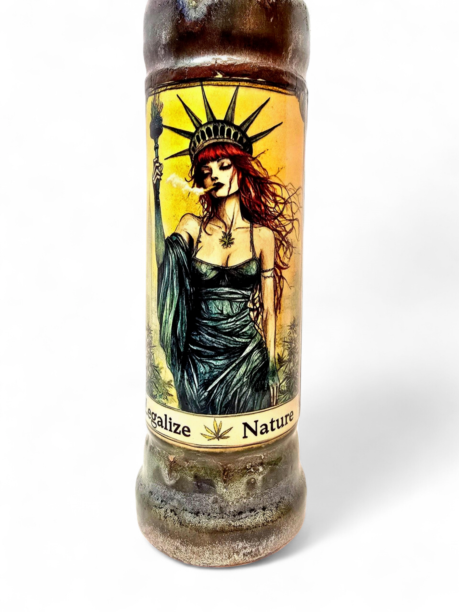 Green Legalize Nature Ceramic Bong - Lady Liberty Stoned Earth x Berkshire