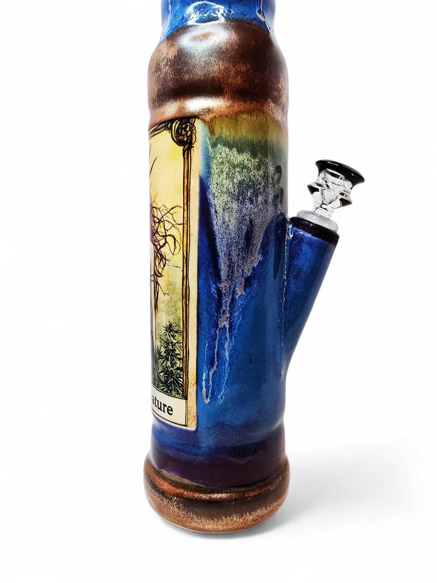 Blue Legalize Nature Ceramic Bong - Lady Liberty Stoned Earth x BerkshireBongs