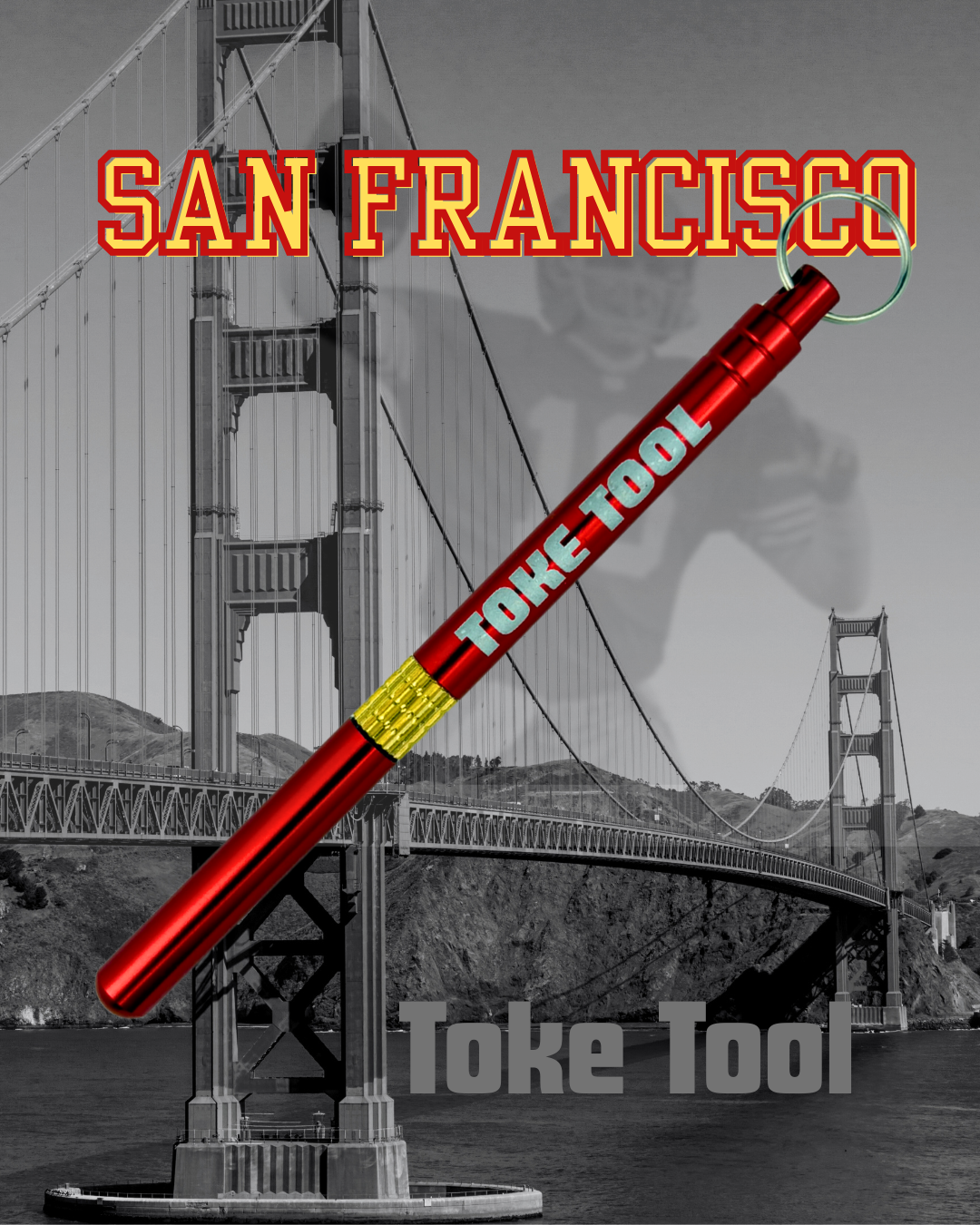 San Francisco Football Edition Toke Tool - Pick, Pack, Scoop - All-in-One Keychain Accessory