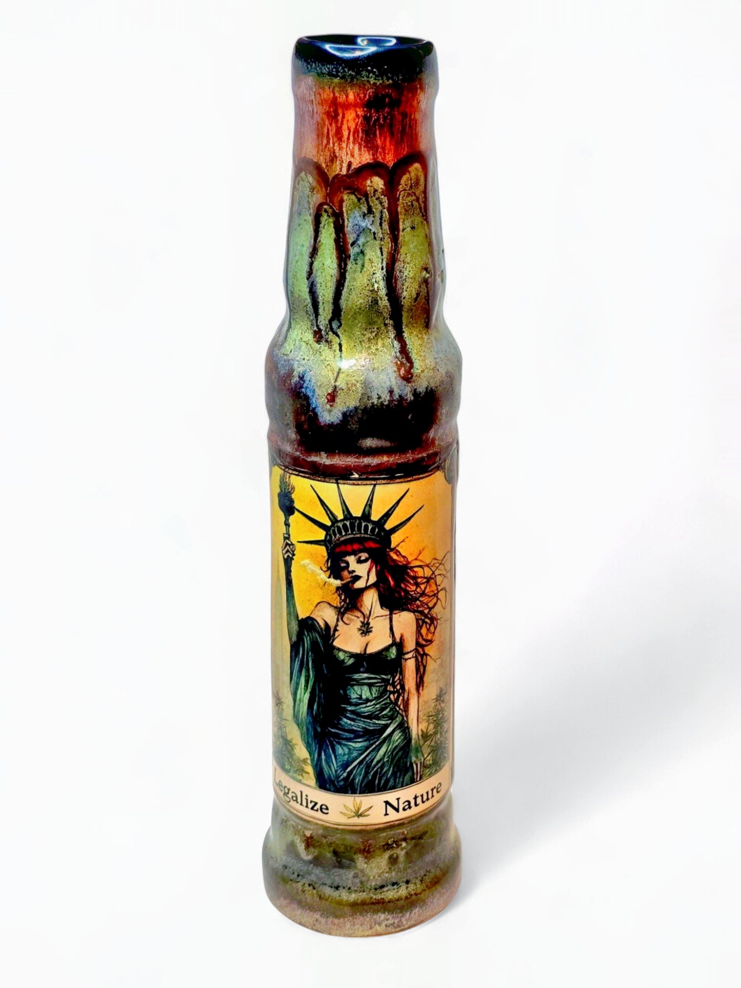 Green Legalize Nature Ceramic Bong - Lady Liberty Stoned Earth x Berkshire