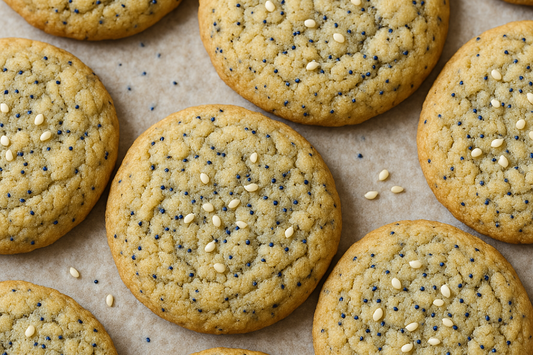 Lemon Tahini Poppyseed Cookies
