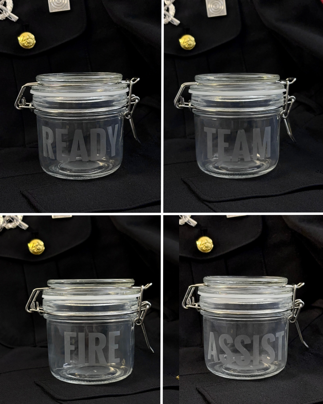 4-Pc Jar Set - Ready-Team-Fire-Assist Fireteam Stash Jars, 7oz