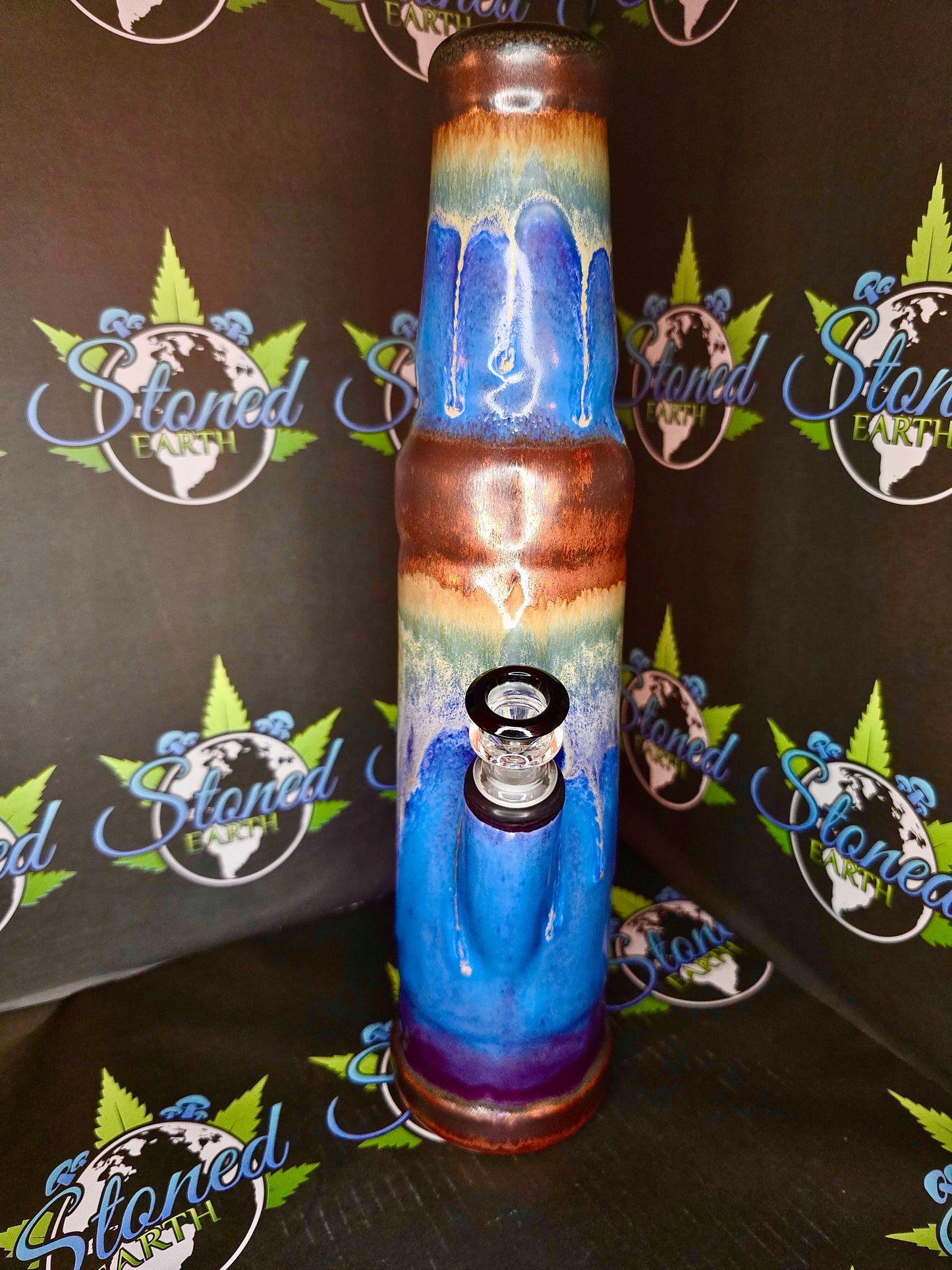 Blue Legalize Nature Ceramic Bong - Lady Liberty Stoned Earth x Berkshire Bongs