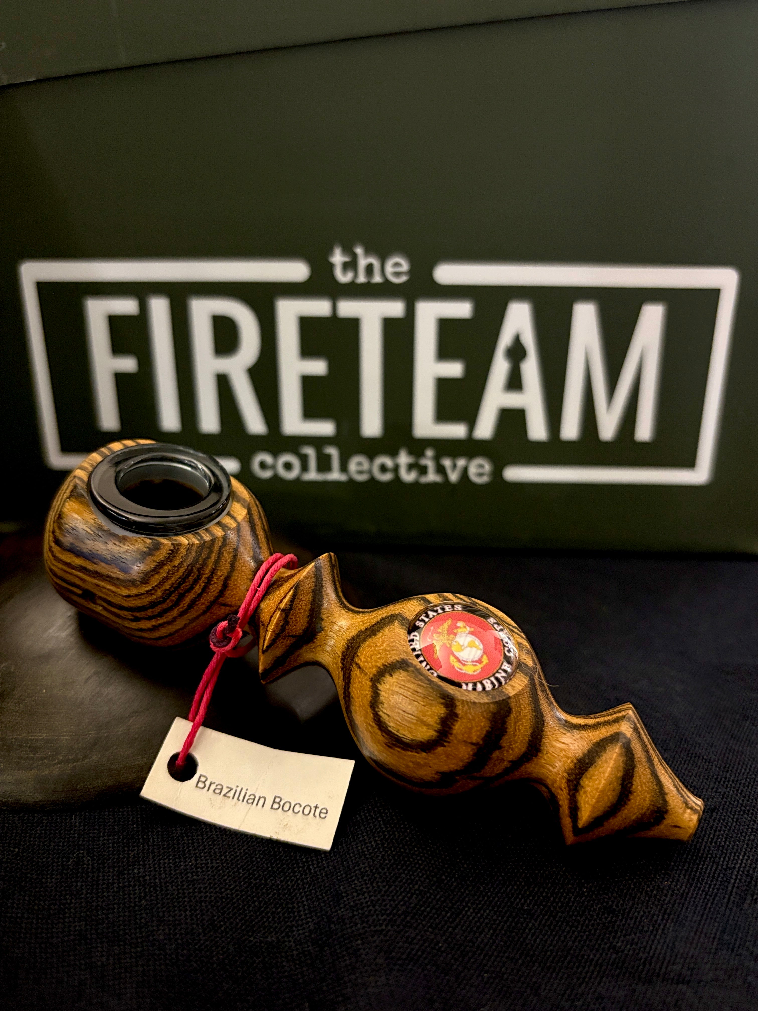 Marine Corps Edition -  5.5" Handcrafted Brazilian Bocote Wood Piece - The Fireteam Collective
