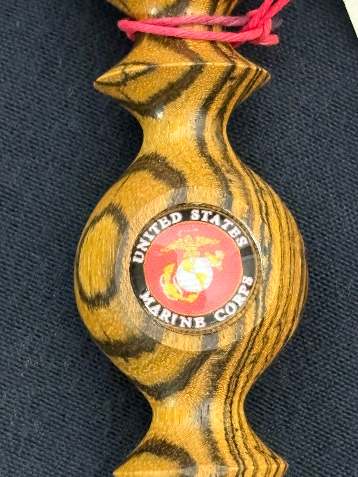 Marine Corps Edition -  5.5" Handcrafted Brazilian Bocote Wood Piece - The Fireteam Collective