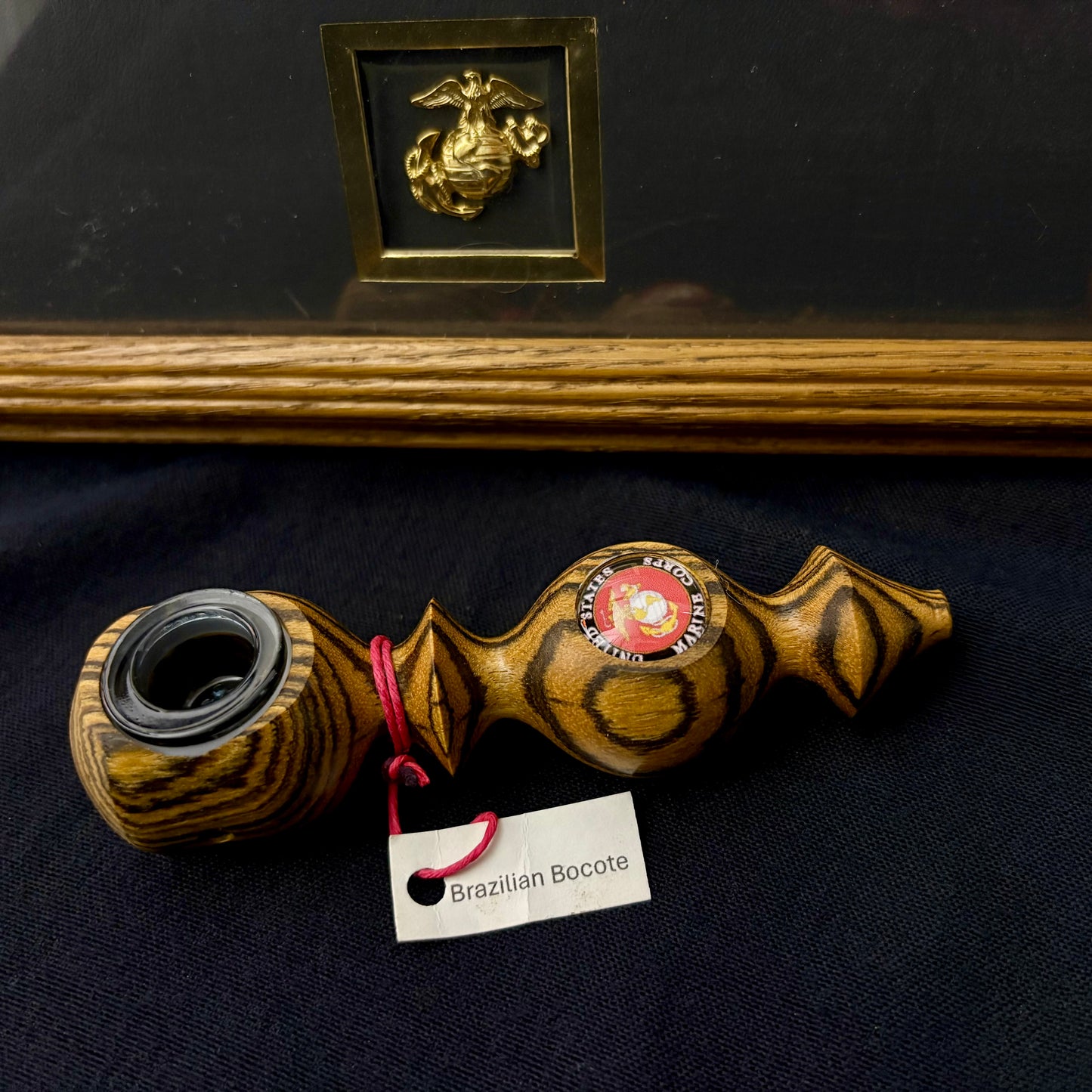 Marine Corps Edition -  5.5" Handcrafted Brazilian Bocote Wood Piece - The Fireteam Collective