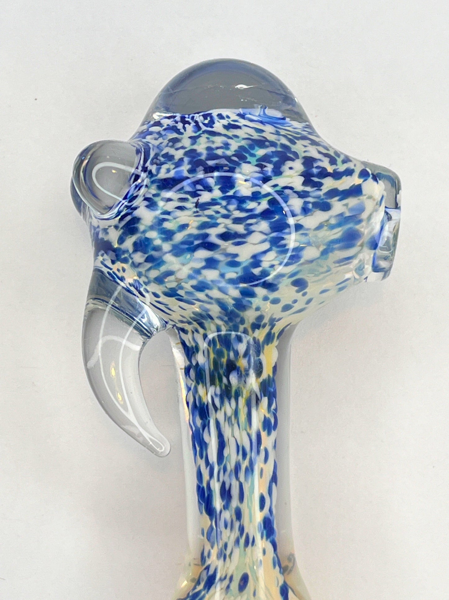 4.25" Custom Artist-Blown Glass Spoon w Horn