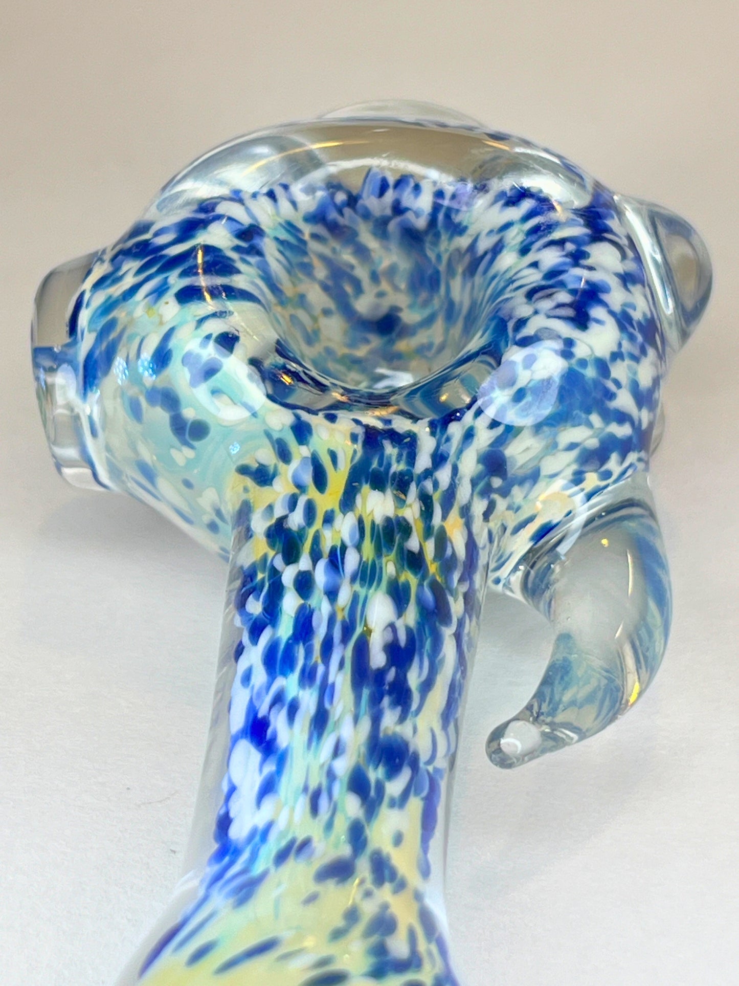 4.25" Custom Artist-Blown Glass Spoon w Horn