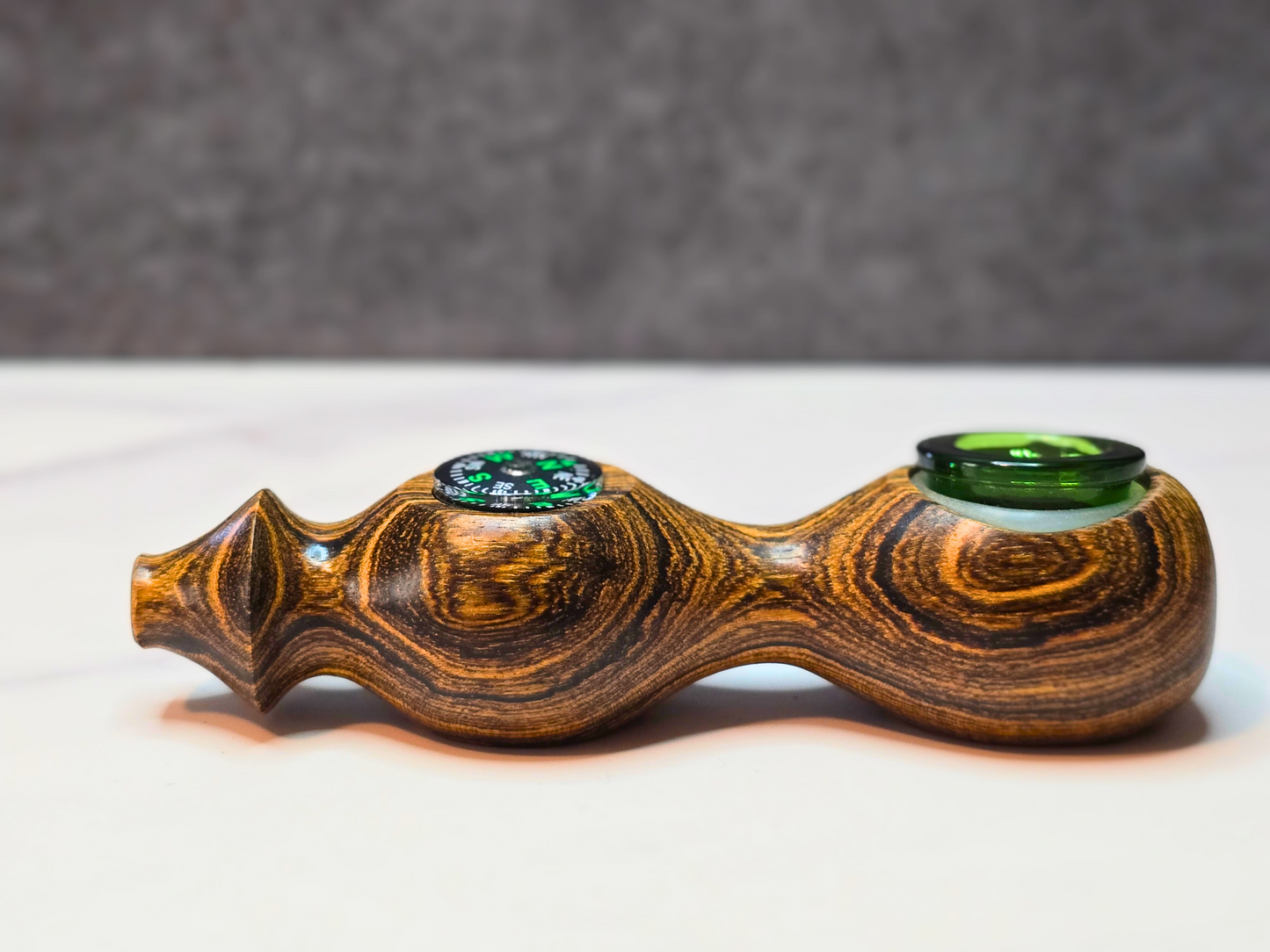 Brazilian Bocote Wooden Compass Pipe