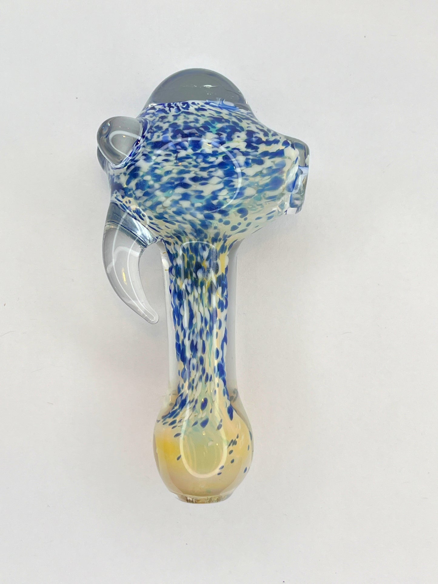 4.25" Custom Artist-Blown Glass Spoon w Horn