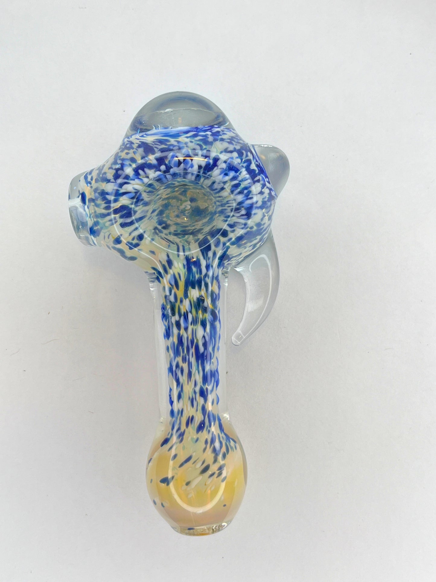 4.25" Custom Artist-Blown Glass Spoon w Horn